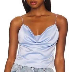 superdown Light Blue Ruched Camisole
